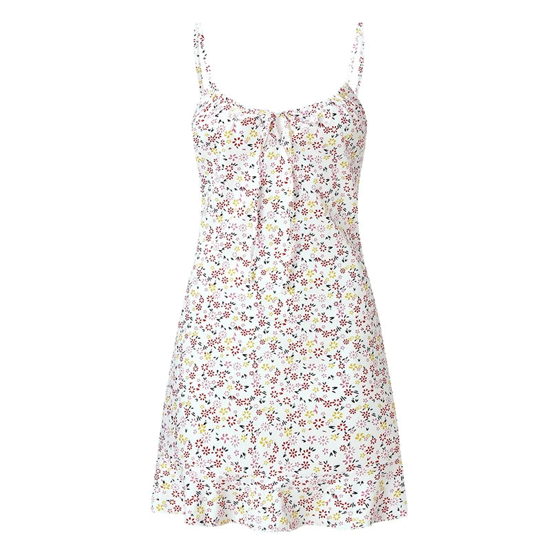 Women's Floral Camisole Mini Dress – Casual Comfortable Summer Skirt Dress