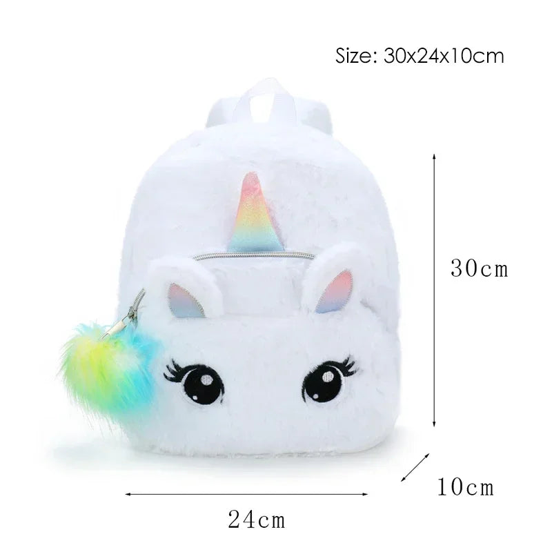 Unicorn Backpack – Girls Plush School Bag