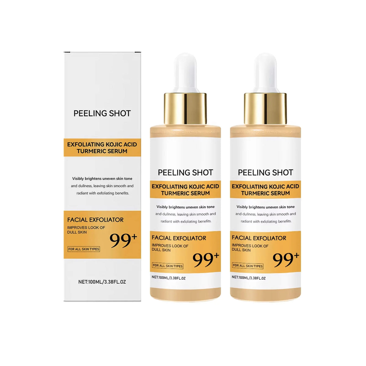 Kojic Acid & Turmeric Brightening Spray & Serum – Exfoliating, Hydrating & Firming Skin Care