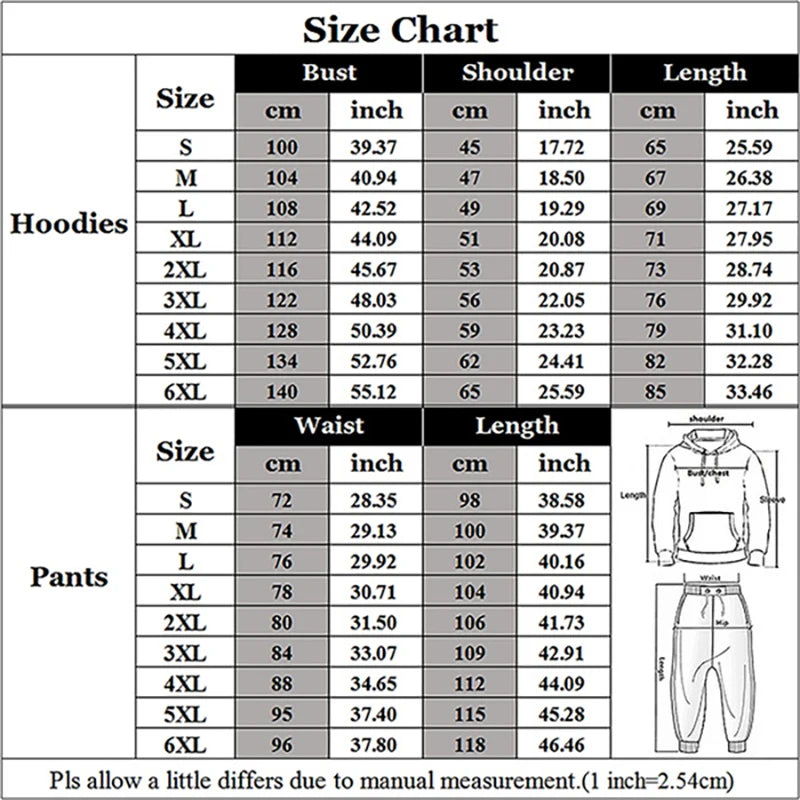 Men's 3D Lion Print Zip-Up Hoodie & Elastic Waist Pants Tracksuit Set