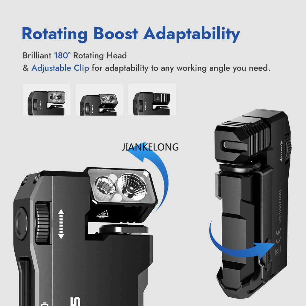 WUBEN G5 EDC Flashlight – 400 Lumens Dual Light Sources with RGB Light & Portable Pocket Design