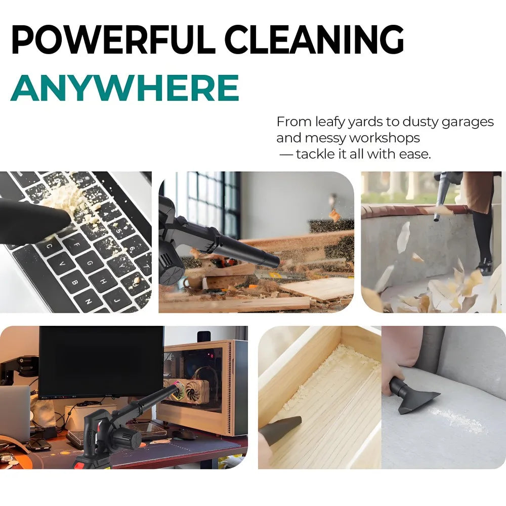 Cordless 2-in-1 Air Blower & Vacuum Cleaner – Leaf & Dust Collector, Makita 18V/21V Compatible