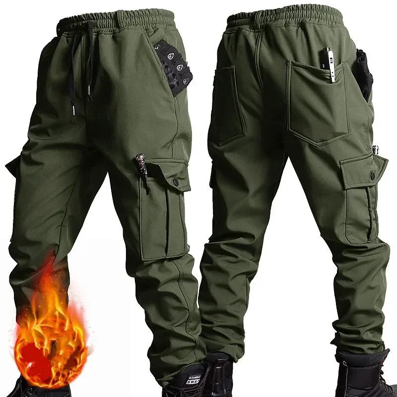 Men's Velvet Thickened Windproof Waterproof Outdoor Jacket & Pants Set – Warm Winter Work Suit