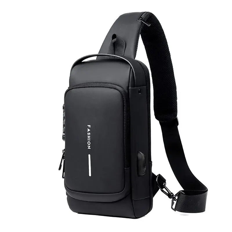 Men's Anti-Theft PU Leather Crossbody Bag – Multifunctional Shoulder & Chest Bag