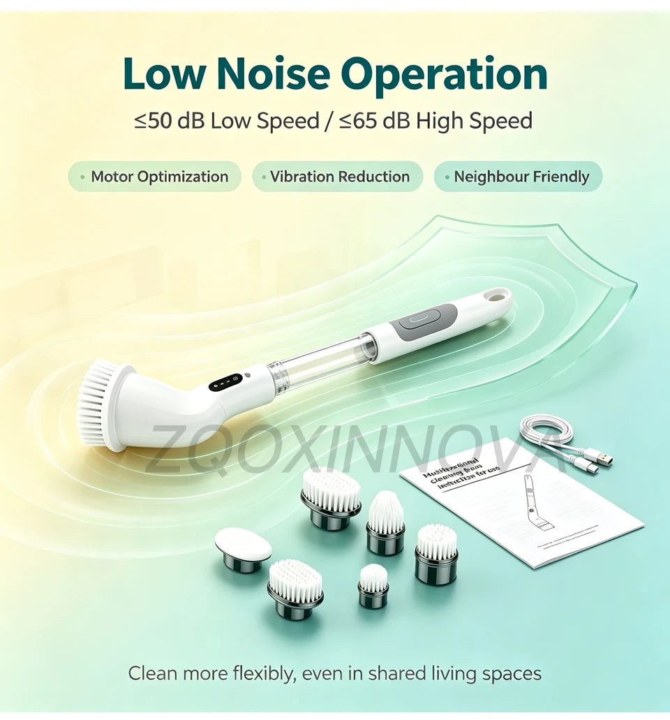 Cordless Multipurpose Spin Scrubber – Electric Cleaning Brush for Kitchen, Bathroom, Toilet & Broom