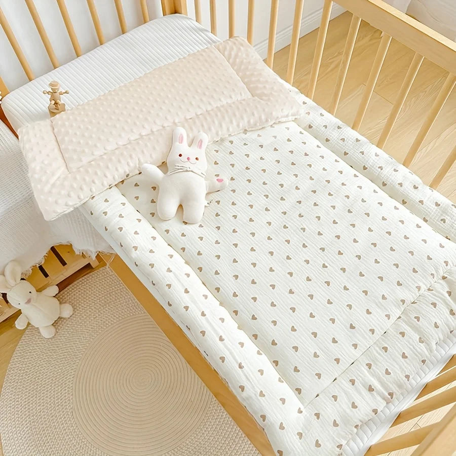 Baby Crib Mattress – Double-Sided Soft Polyester, 110x63cm, All-Season Newborn & Toddler