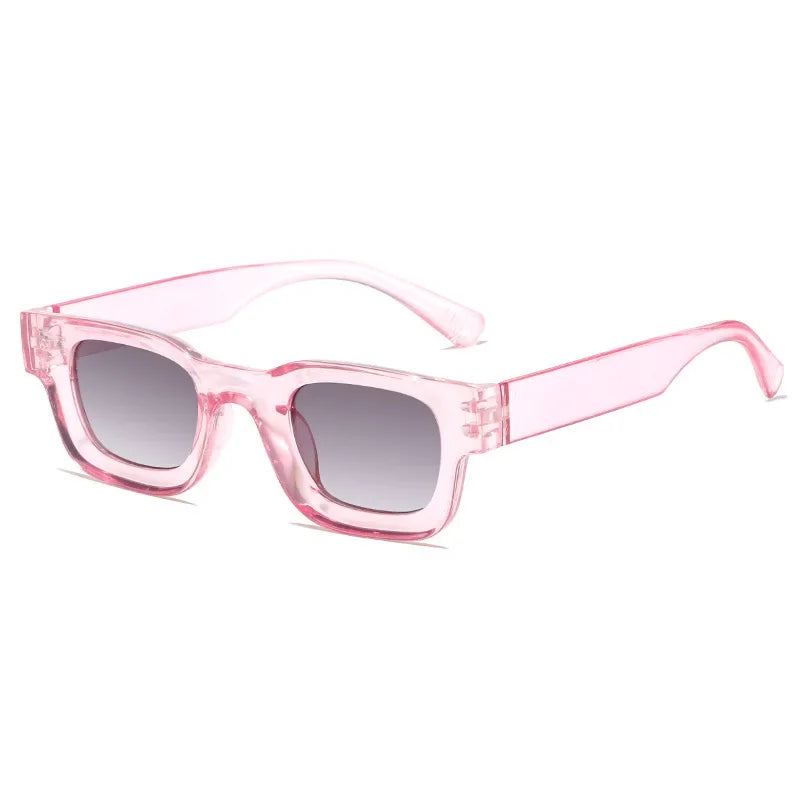 Small Rectangle Thick Frame Sunglasses | UV400 Unisex Square Shades for Men & Women