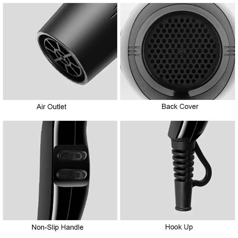 Professional Ionic Hair Dryer 1199W – 3 Heat Settings, Cool Shot, Air Collecting Nozzle