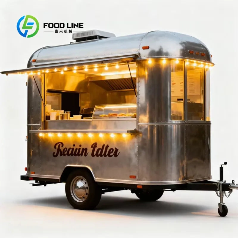 Small Round Mobile Catering Trailer — Street Breakfast Food Cart Truck