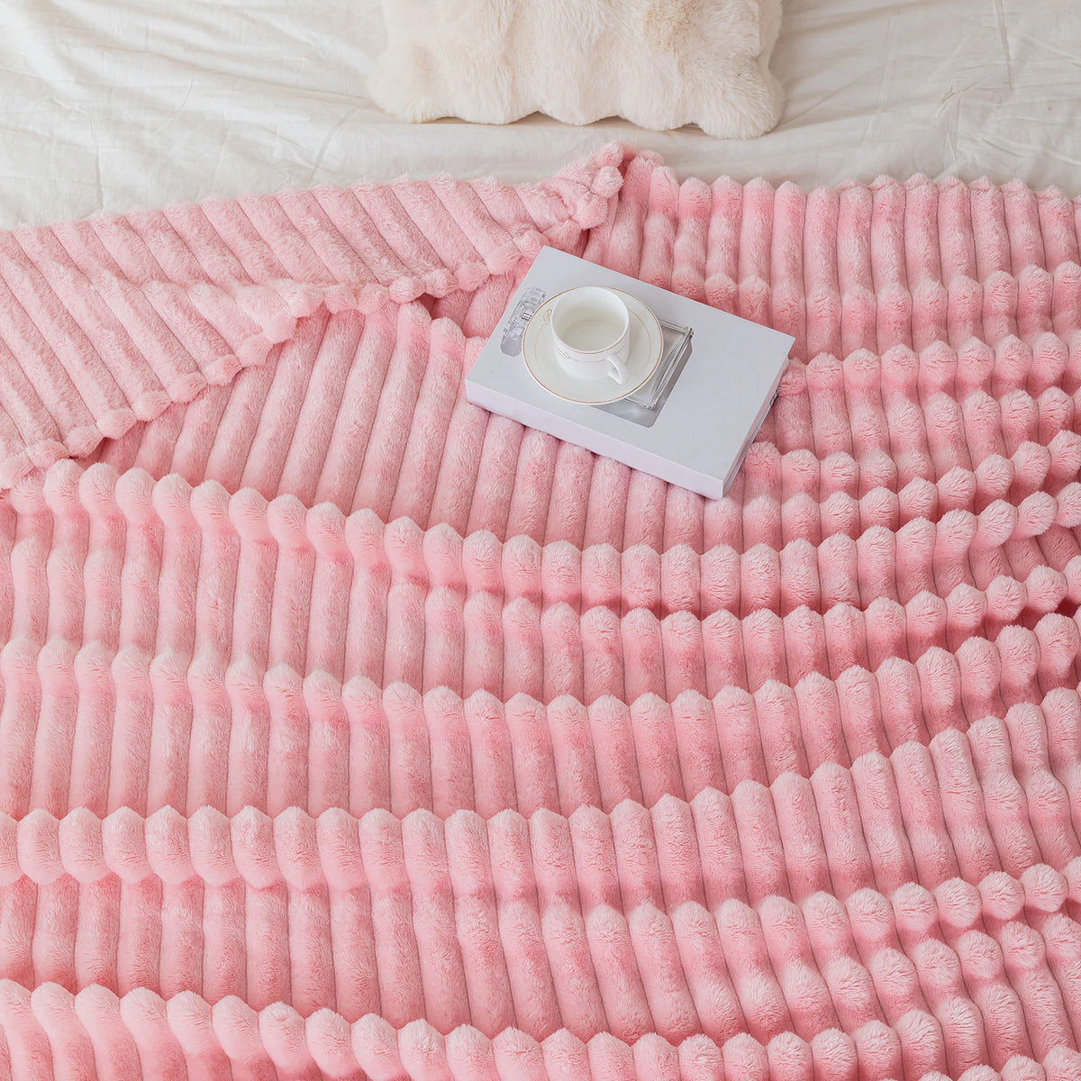 Soft Flannel Blanket – Warm Nap Throw in Multiple Colors, Christmas Gift Blanket