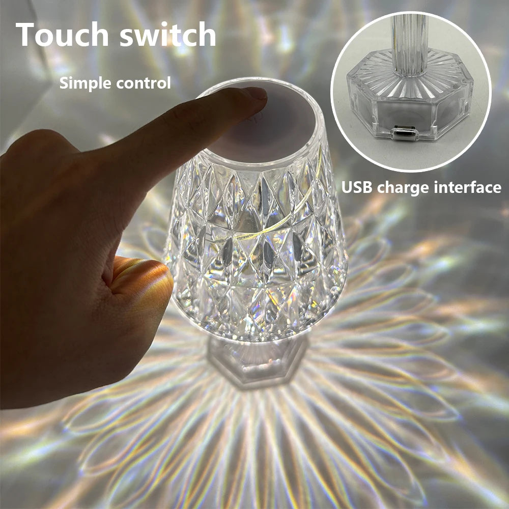 Crystal Night Light – Touch-Control LED Accent