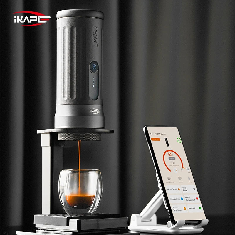 The Smartest Espresso Machine You Can Take Anywhere — IKAPE Kapo K2 | Bluetooth, 20-Bar, 13500mAh Battery, 51/58mm Portafilter