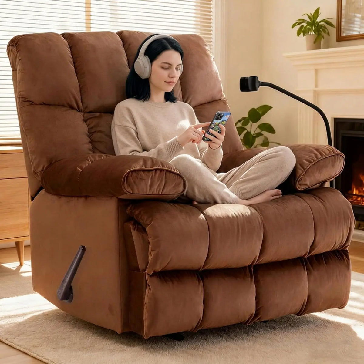 Oversized Manual Recliner with 23-Inch Wide Seat