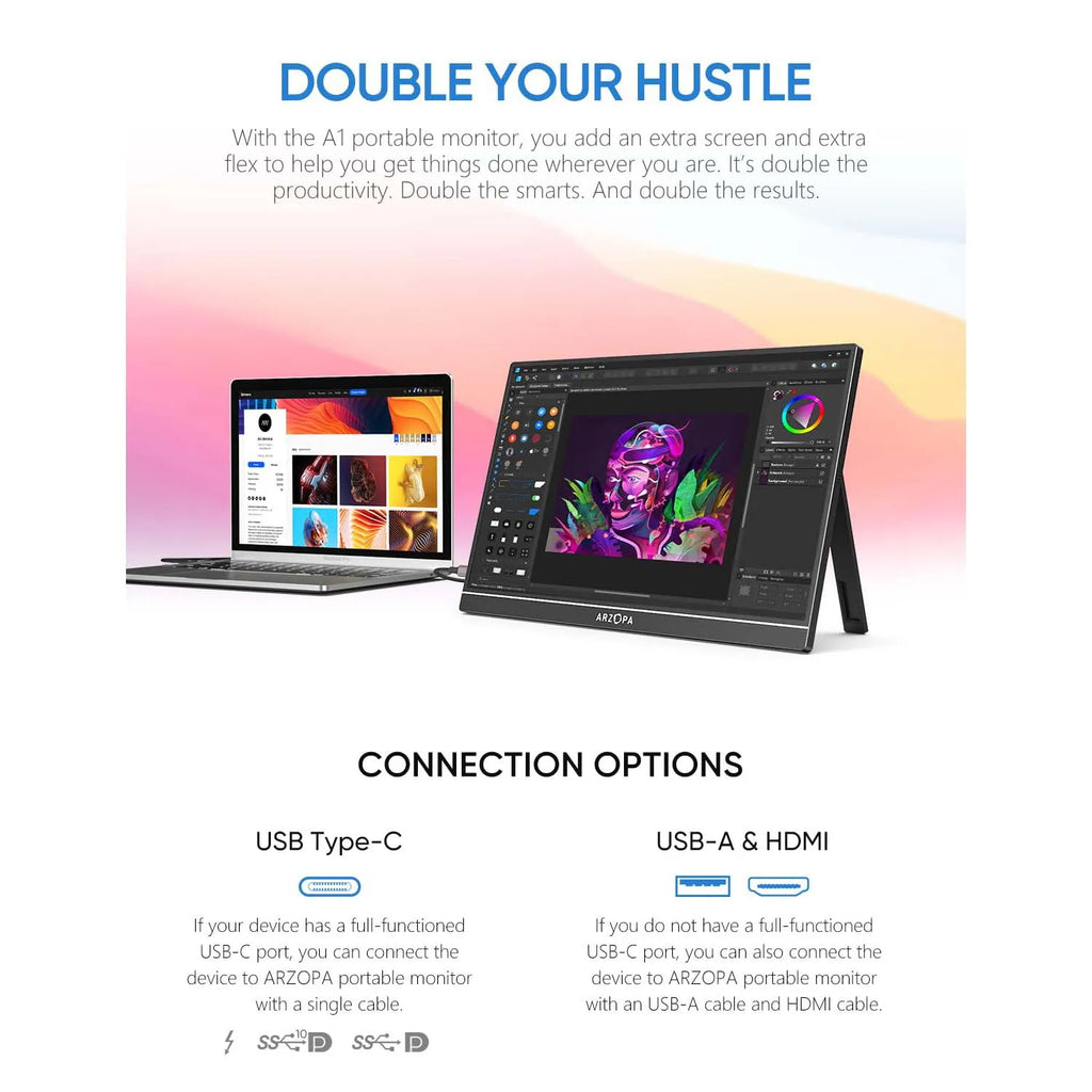15.6-Inch Portable Monitor – Full HD IPS & Dual Speakers