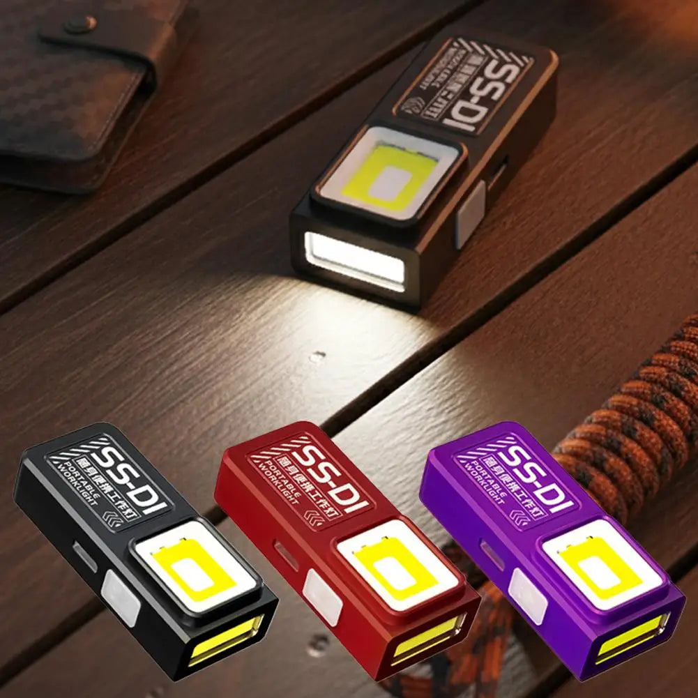 Portable Mini COB LED Flashlight – Rechargeable Waterproof EDC Work Light with Clip & Magnet