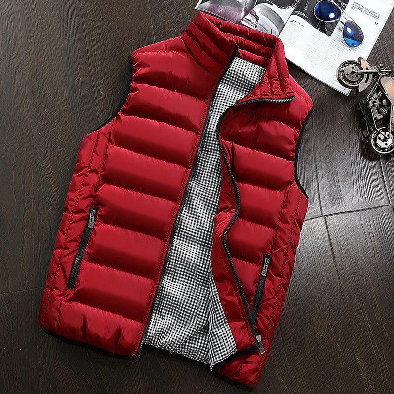 Men's Thick Windproof Sleeveless Vest Jacket — Warm Casual Waistcoat Gilet