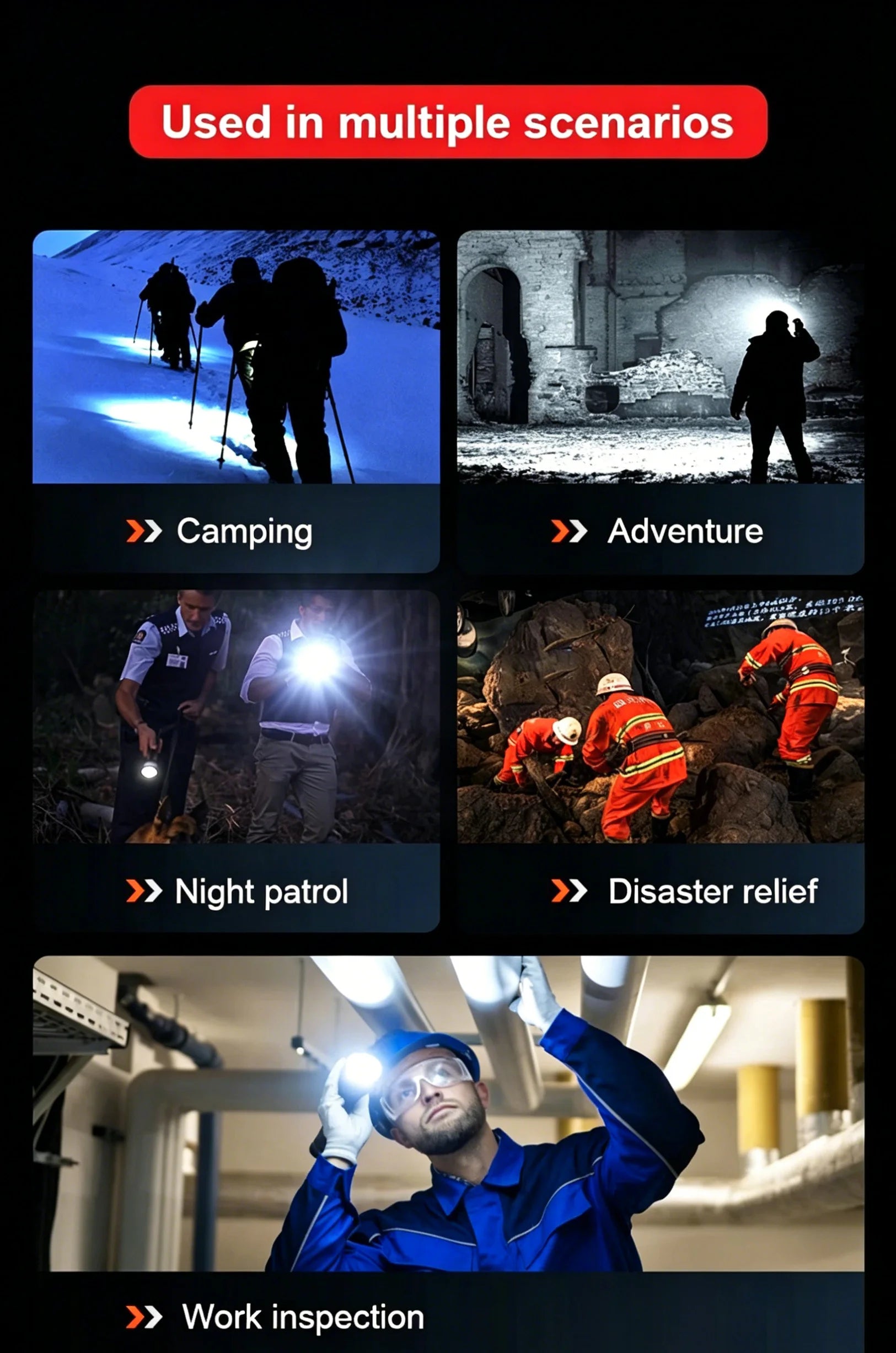 High Power White Laser Flashlight – Rechargeable Zoomable Waterproof Tactical Lantern