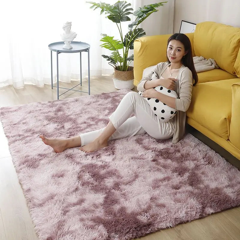 Fluffy Area Rug – Nordic Style Non-Slip Bedroom & Living Room Carpet, 8 Colors & 7 Sizes