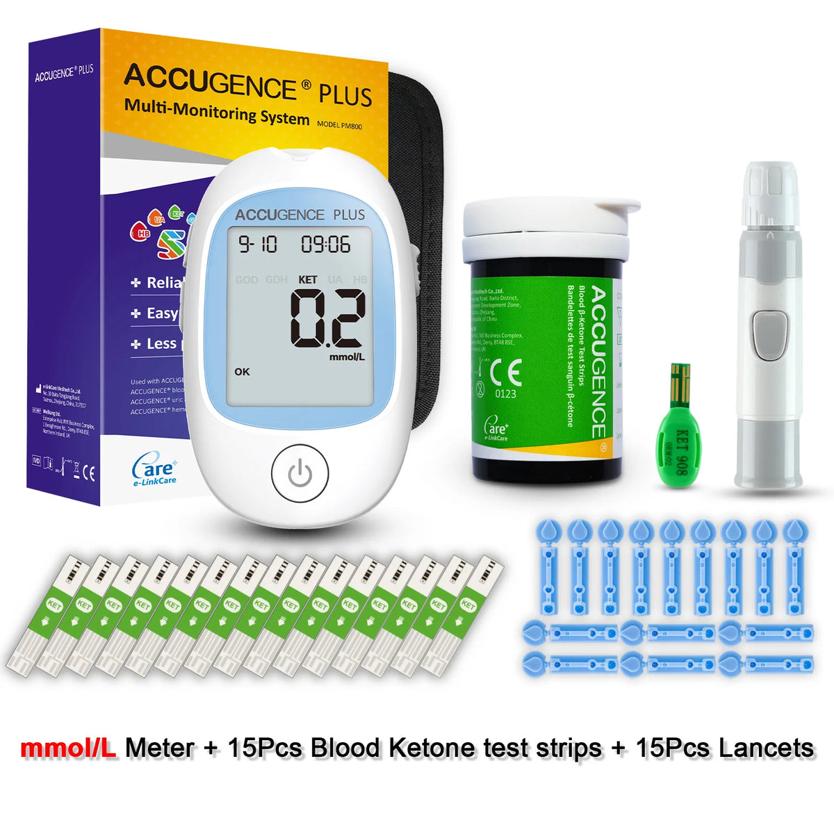 Wcore Blood Ketone Meter Kit – Fast 5-Second Ketone Monitoring for Keto Diet, Ketosis & Low-Carb Lifestyle