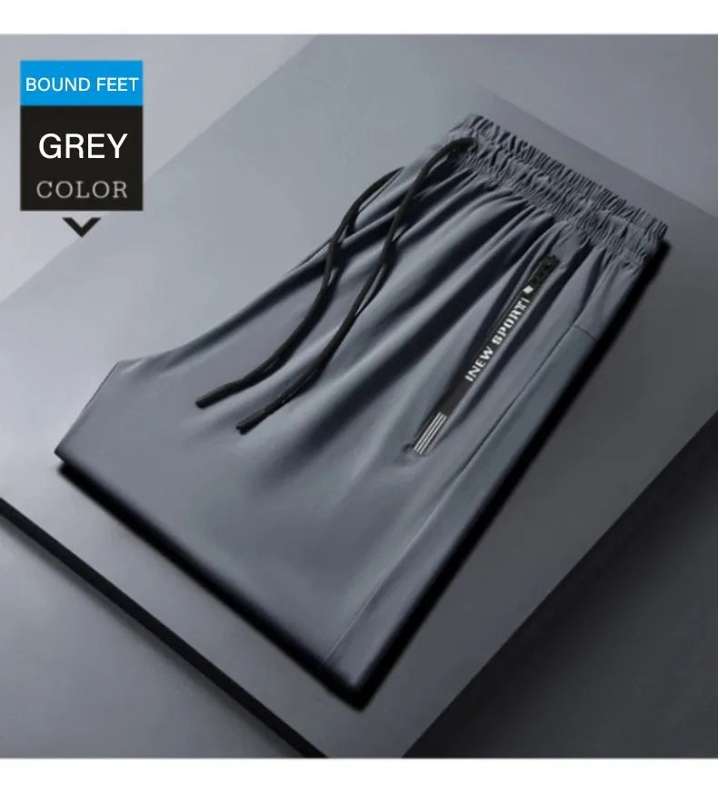 Men's Ice Silk Wide Leg Casual Pants — Lightweight Breathable Trousers