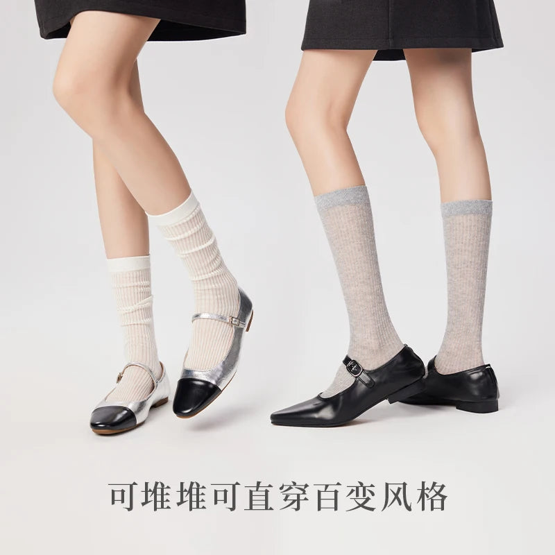Women's Mesh Calf Socks – Lightweight Ballet Style