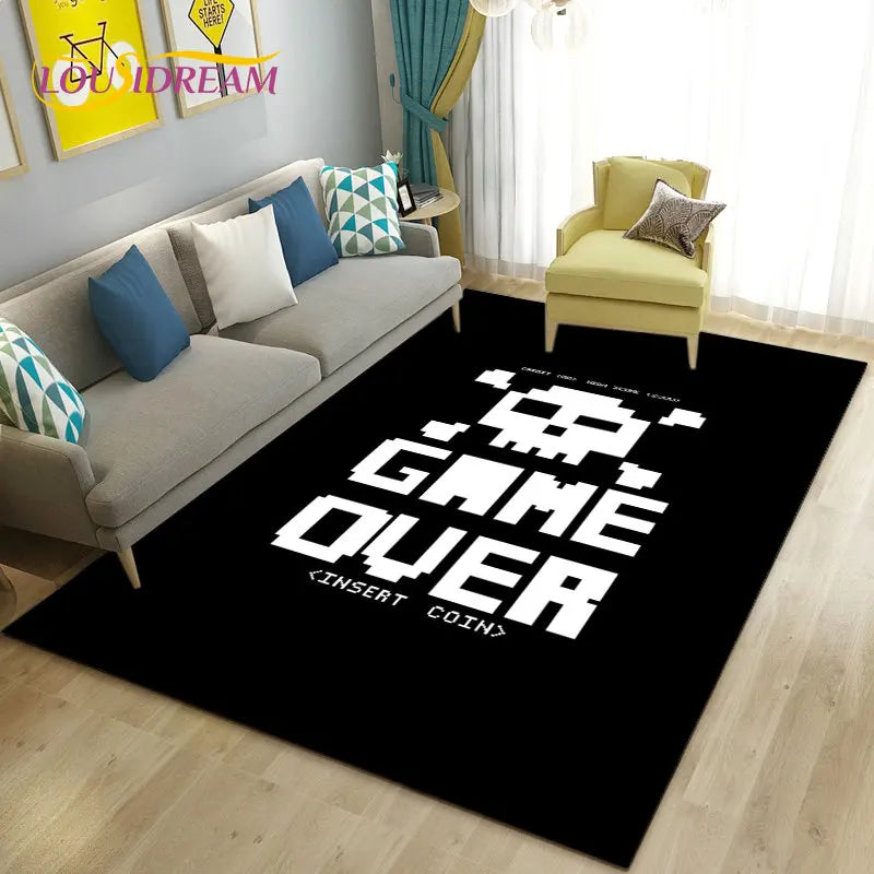 3D Cartoon Gamer Game Controller Area Rug,Carpet Rug for Living Room Bedroom Sofa Doormat Decoration,Kid Play Non-slip Floor Mat