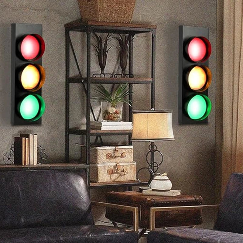 Traffic Light Wall Lamp – LED & Remote Control