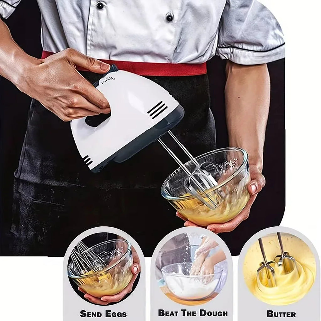 7-Speed Handheld Electric Egg Beater & Cream Mixer – Mini Automatic Kitchen Mixer, EU/US Plug