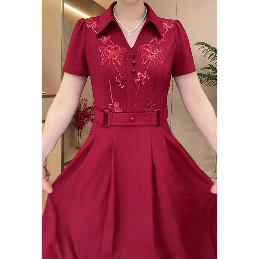 High-End Sequin Long Dress — Western Style Elegant Slim Maxi Dress for Women, Multiple Colors & Sizes