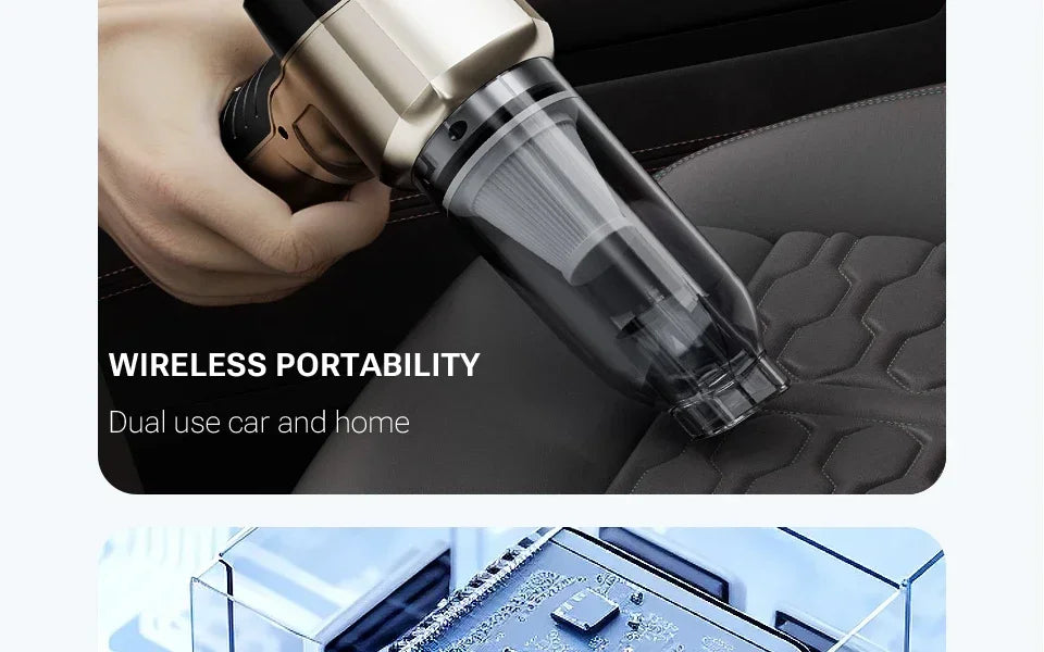 SZUK Cordless Car Vacuum Cleaner – Strong Suction Wireless Handheld Cleaning Machine