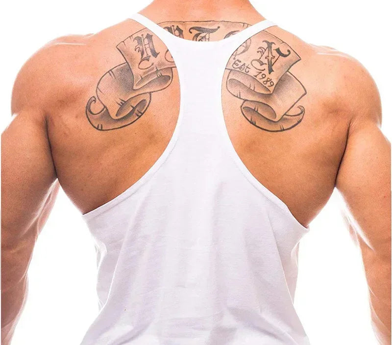 Men's Sleeveless Gym Stringer Tank Top — Bodybuilding Training Vest