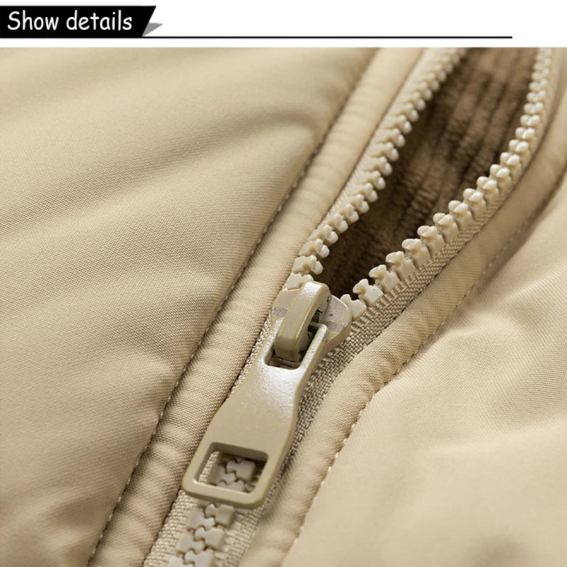 Men's Removable Hooded Windbreaker Parka Jacket – Warm Casual Outerwear for Autumn & Winter