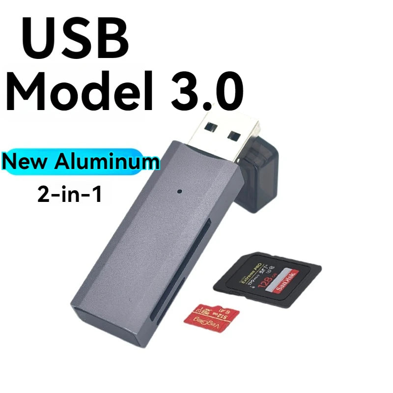 USB 3.0 Multi-Card Reader & Hub Adapter – SD, TF, MiniSD, Flash Drive for PC & Laptop