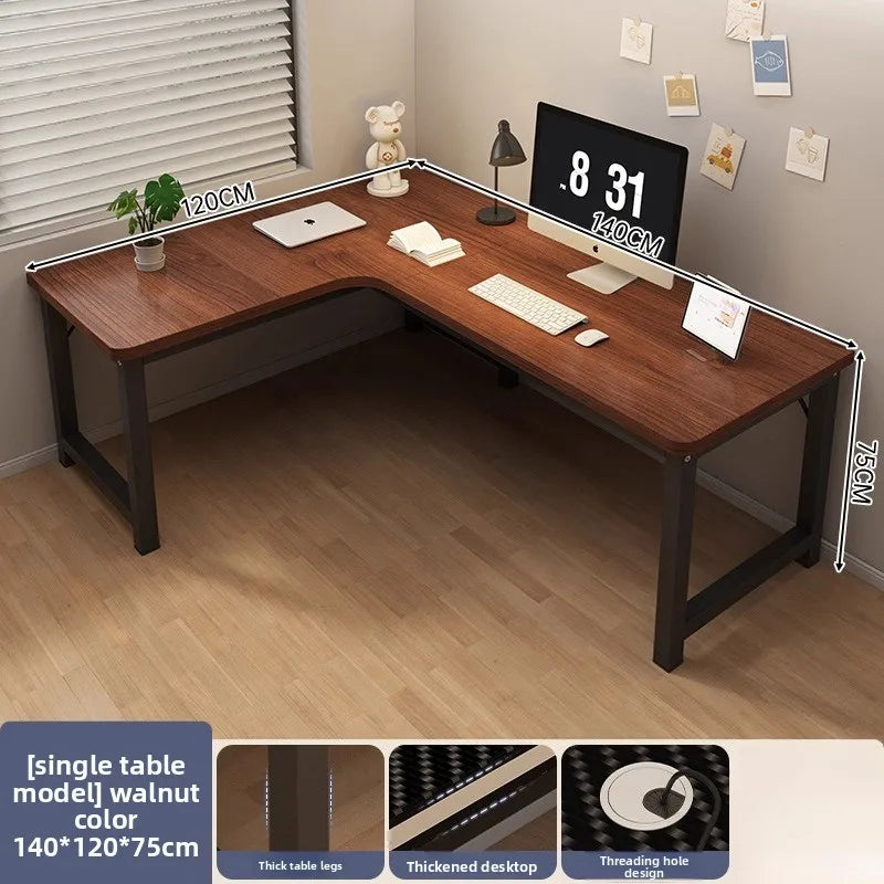 L-Shaped Corner Computer Heavy Duty Steel Frame Home Office WorkstationSpace Saving Writing Table for Gaming Bedroom Living