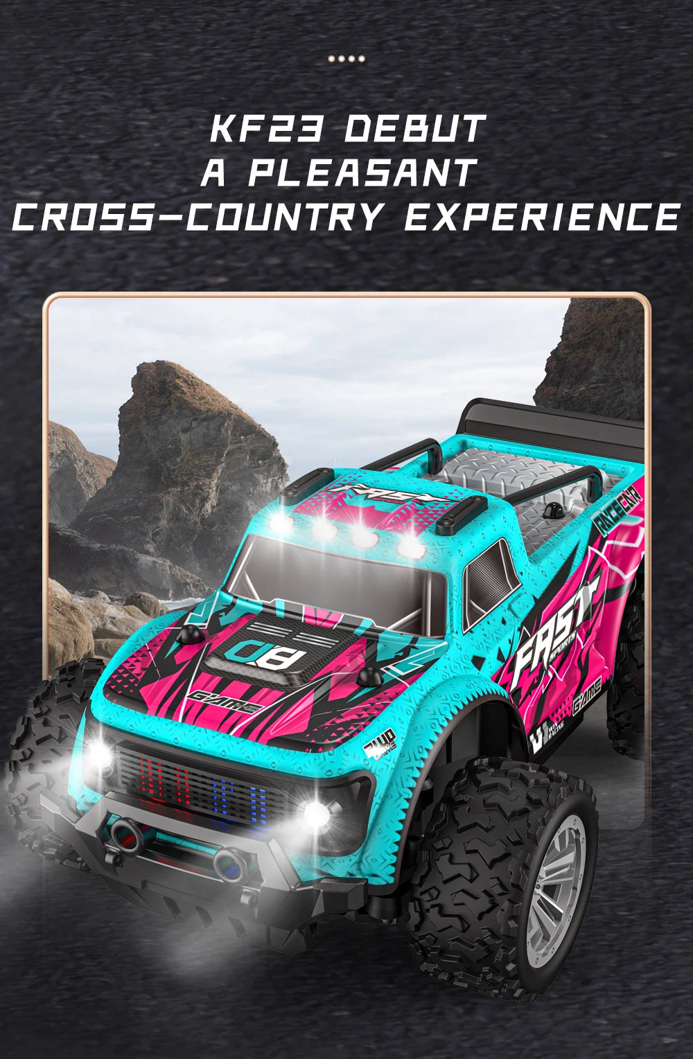 ZWN DK087 1:16 / 1:20 Scale 2WD RC Off-Road Climbing Car with LED Light