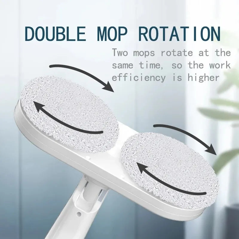 2-in-1 Wireless Electric Spin Mop & Floor Scrubber