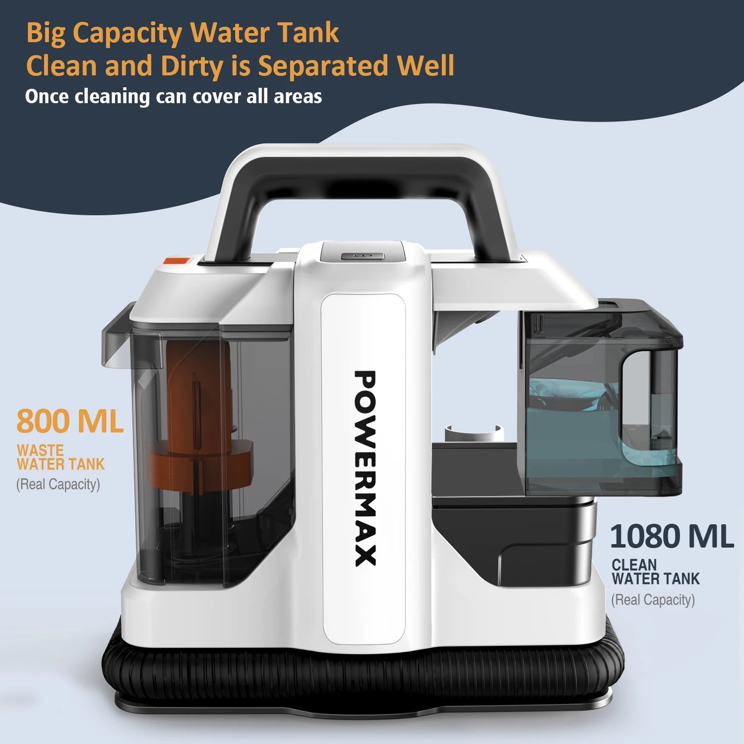 OMESER W05 Handheld Carpet & Upholstery Cleaner — 750W 15Kpa Spot Clean Machine for Carpet, Sofa & Car