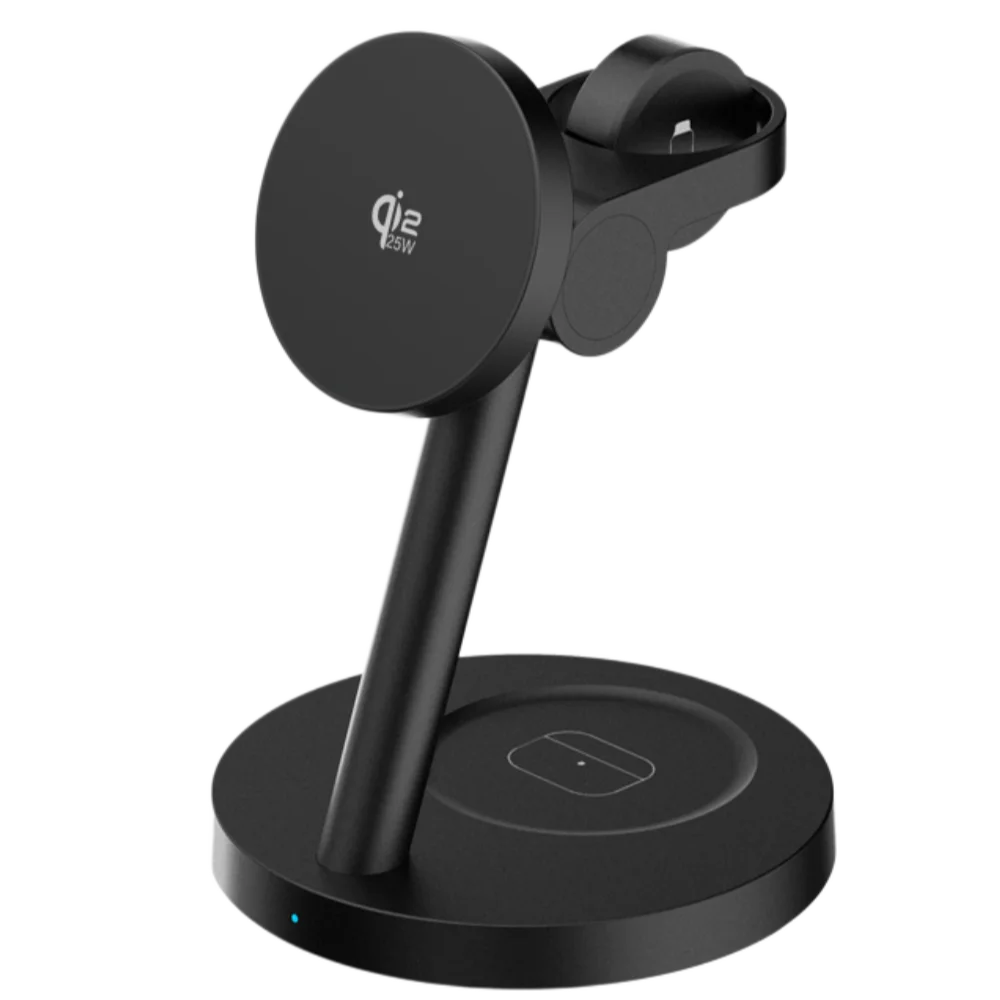 25W Qi2.2 Magnetic 3-in-1 Wireless Charging Station for iPhone & Apple Watch