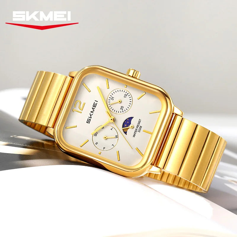 SKMEI Men's Luxury Business Quartz Watch | Waterproof Calendar Week Display Casual Wristwatch
