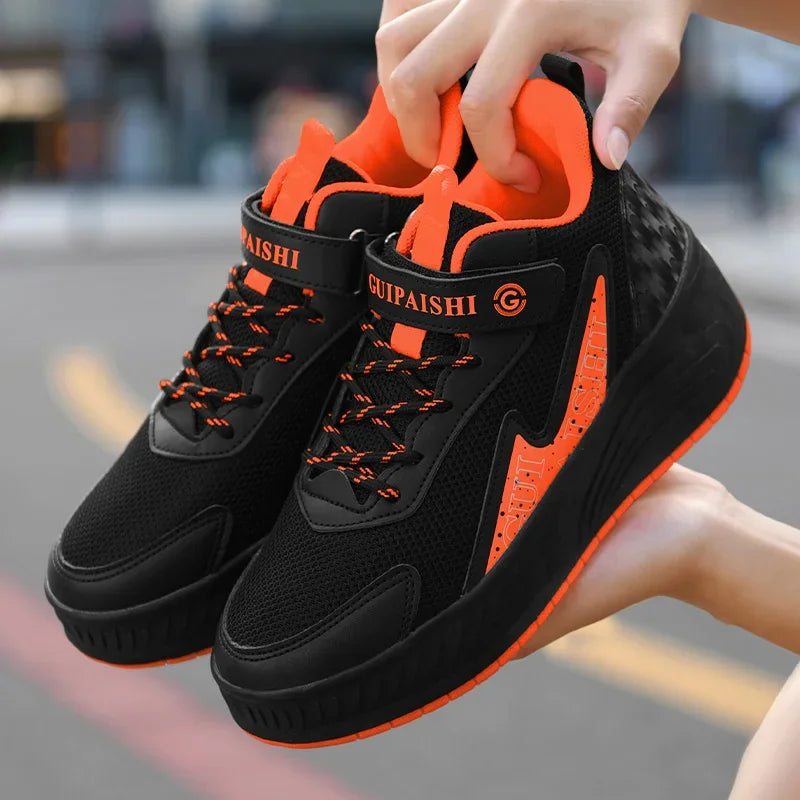 2-Wheel Luminous Roller Skates for Boys & Girls – Dual-Use LED Light Outdoor Wheeled Sports Shoes