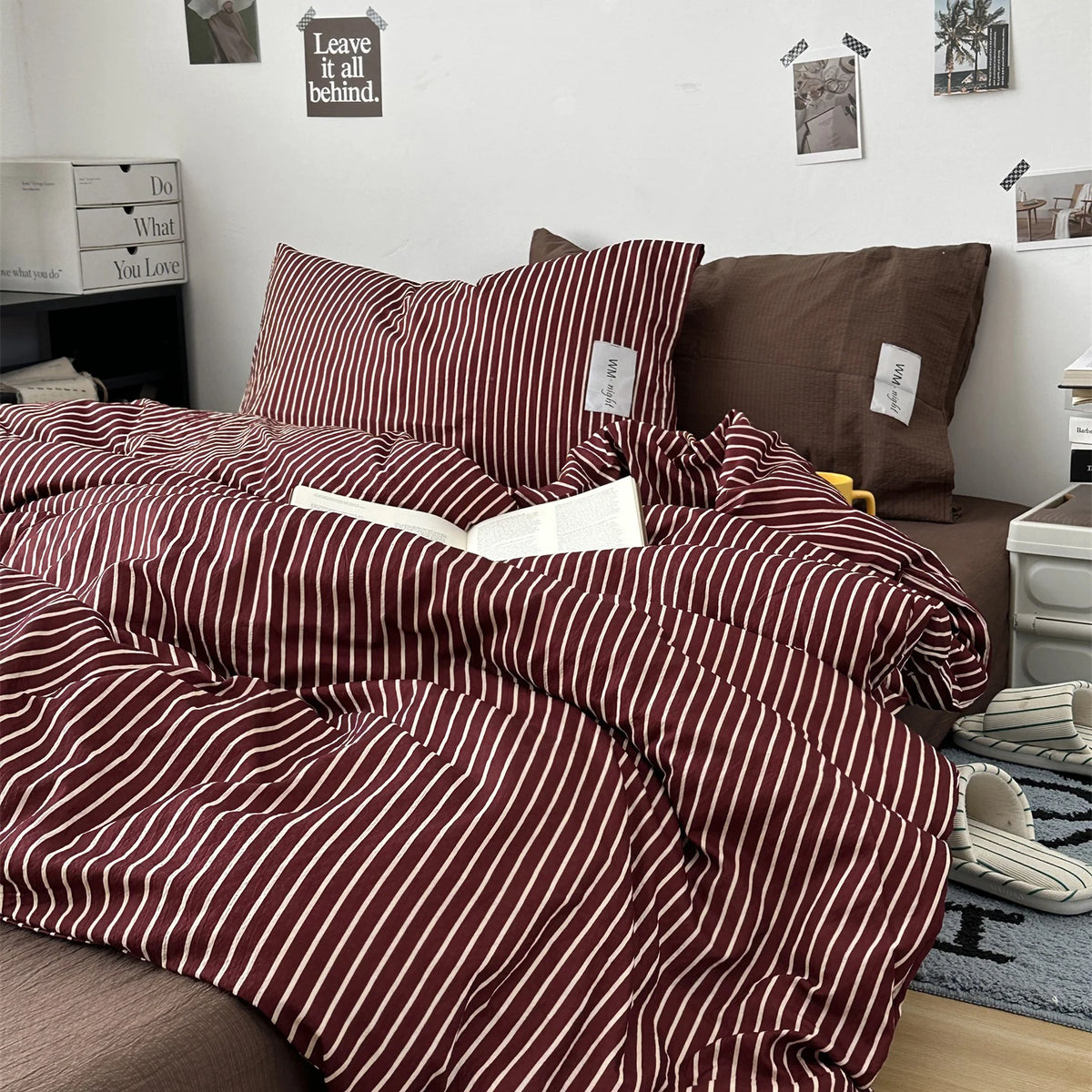 Stripe Bedding Comforter Set – Duvet Cover, Bed Sheet & Pillowcase, Single to King