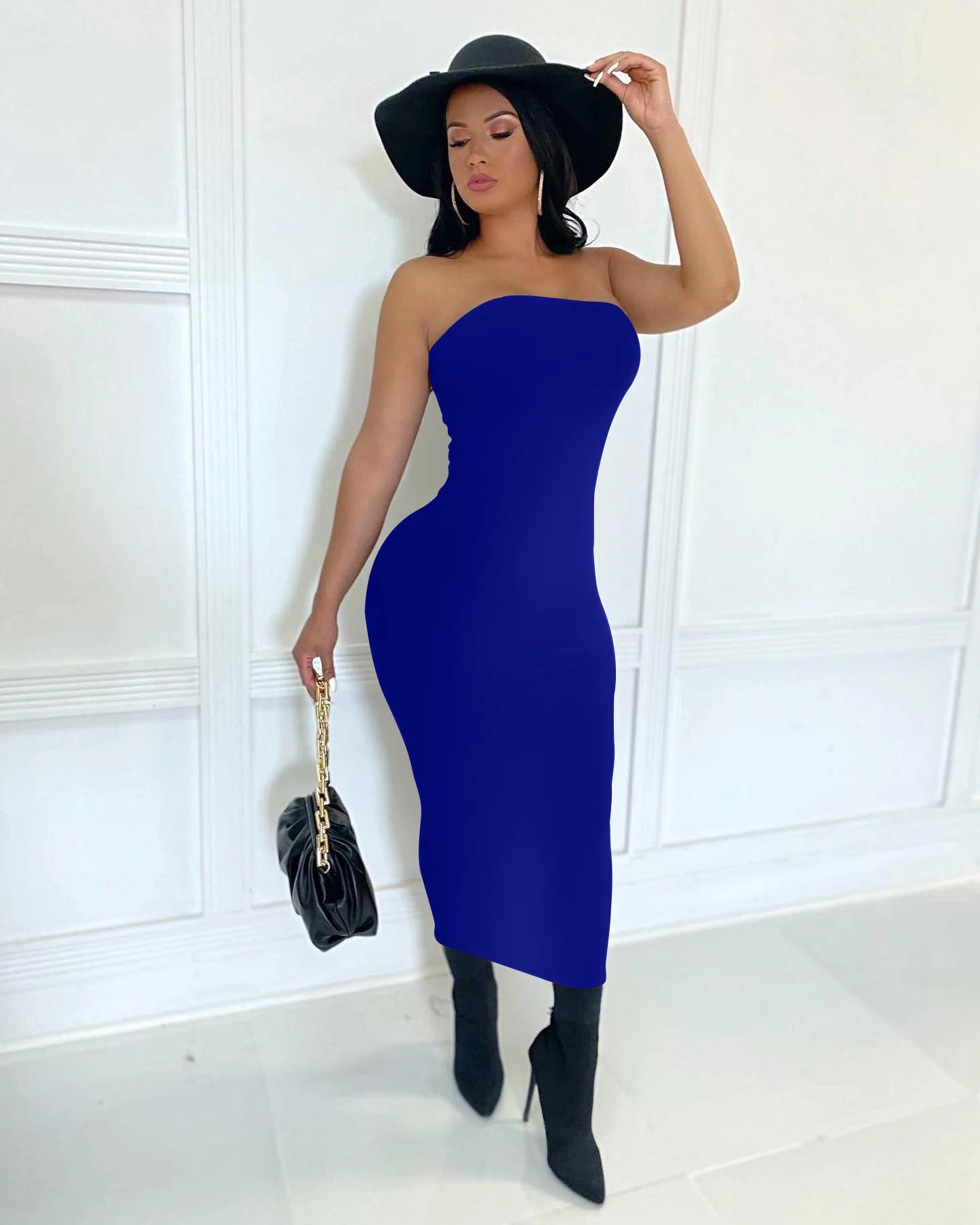 Women's Sexy Sleeveless Chest Wrap Long Beach Dress – Strapless Maxi Dress