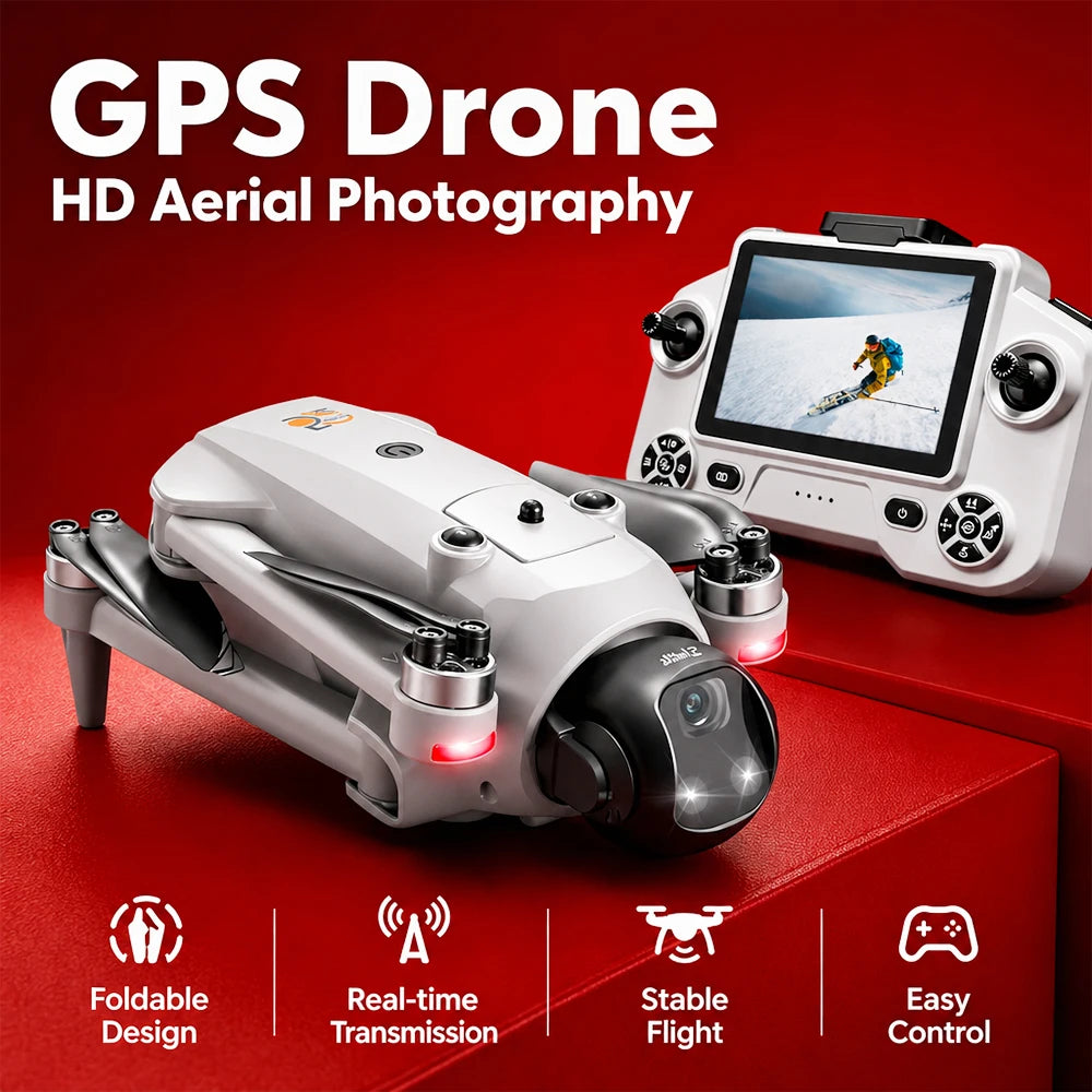 GPS Foldable Drone with Screen Remote & 720p Camera