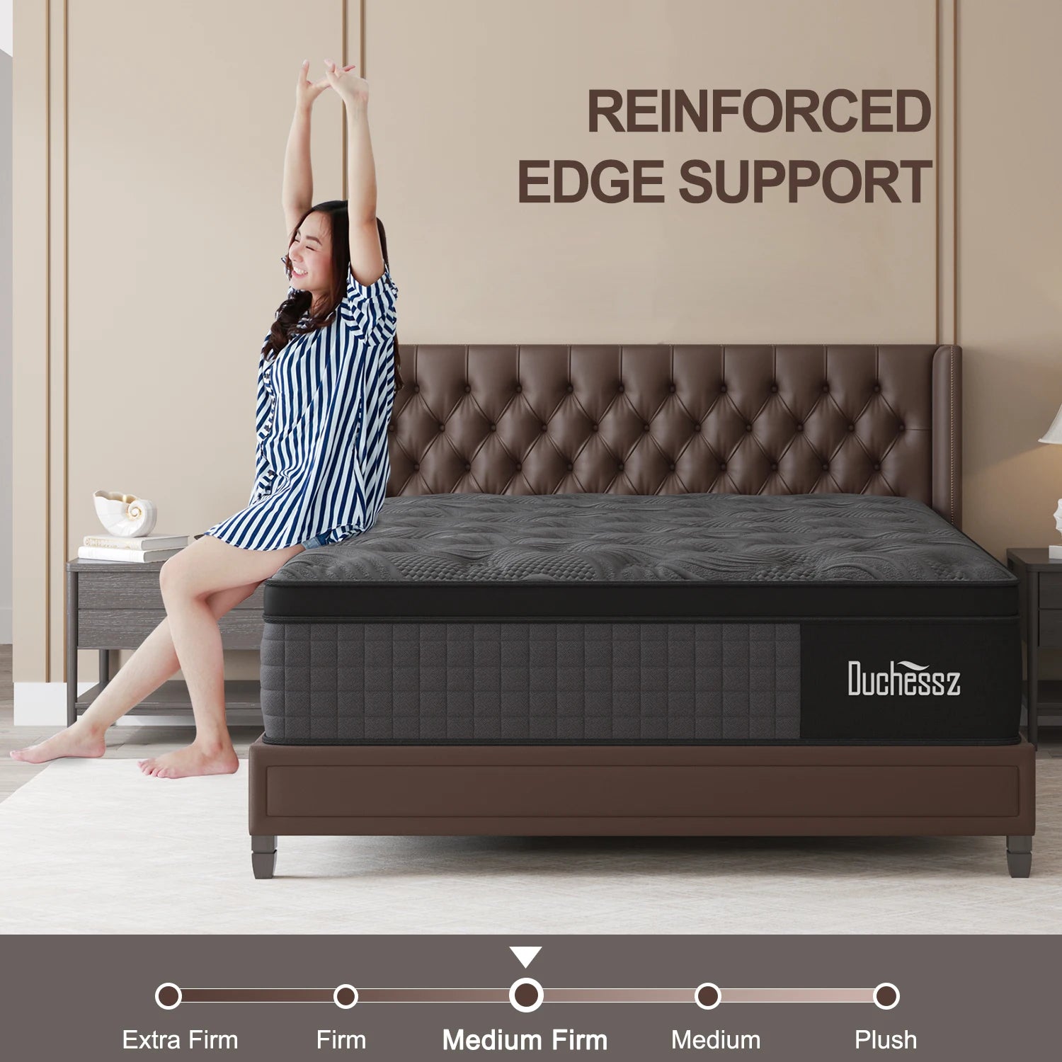 10"/12"/14" Gel Memory Foam Pocket Spring Hybrid Mattress – Medium Firm, Twin to King, Boxed