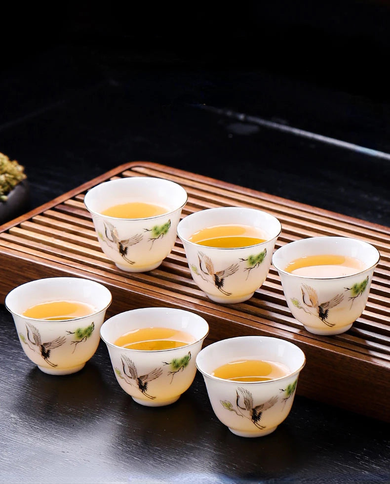 Porcelain Teacup Set – Six 60ml Tea Tasting Cups