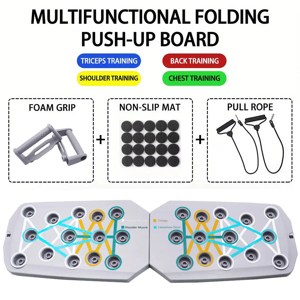 Push-Up Board Set – Portable Multifunctional Foldable Push-Up Bar for Chest, Arms, Back & Abs Training