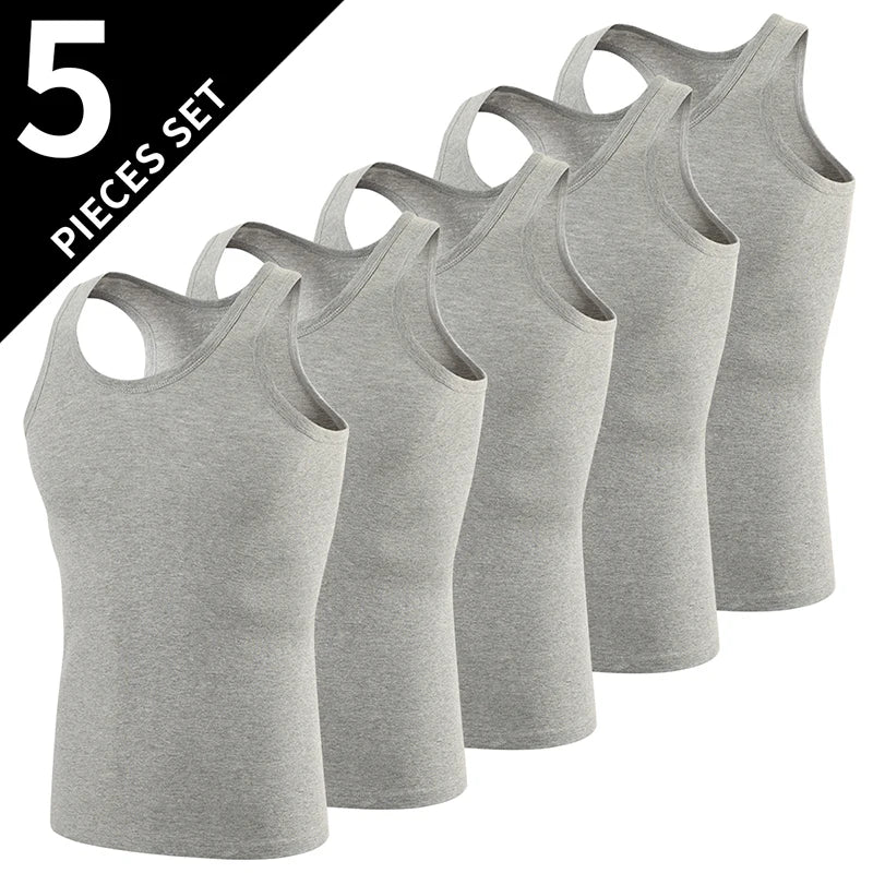Men's Cotton Sleeveless Vest 3-Pack — Casual Fitness Sports Tank Top