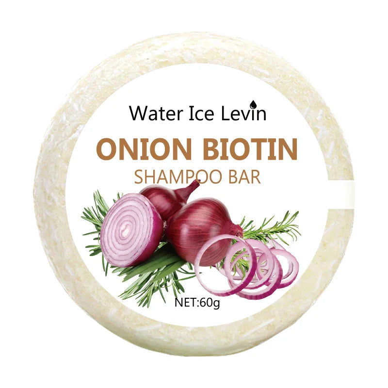 Onion & Biotin Shampoo Bar 60g – Moisturizing, Smoothing & Rosemary Extract for All Hair Types