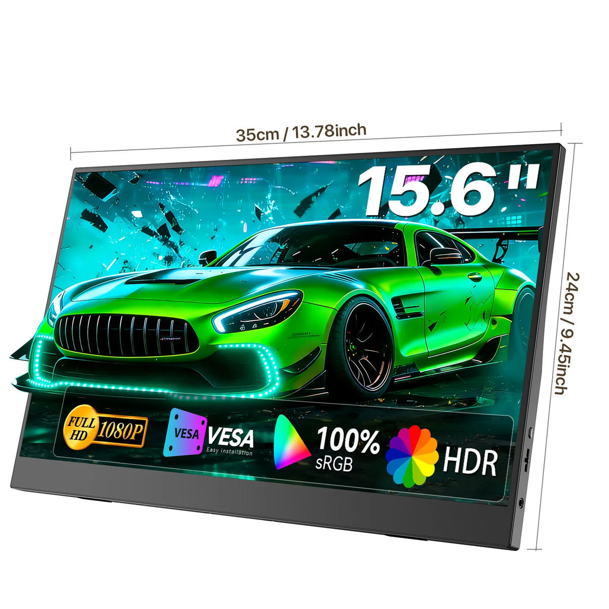 15.6-Inch Portable Monitor – Full HD IPS & Adjustable Stand