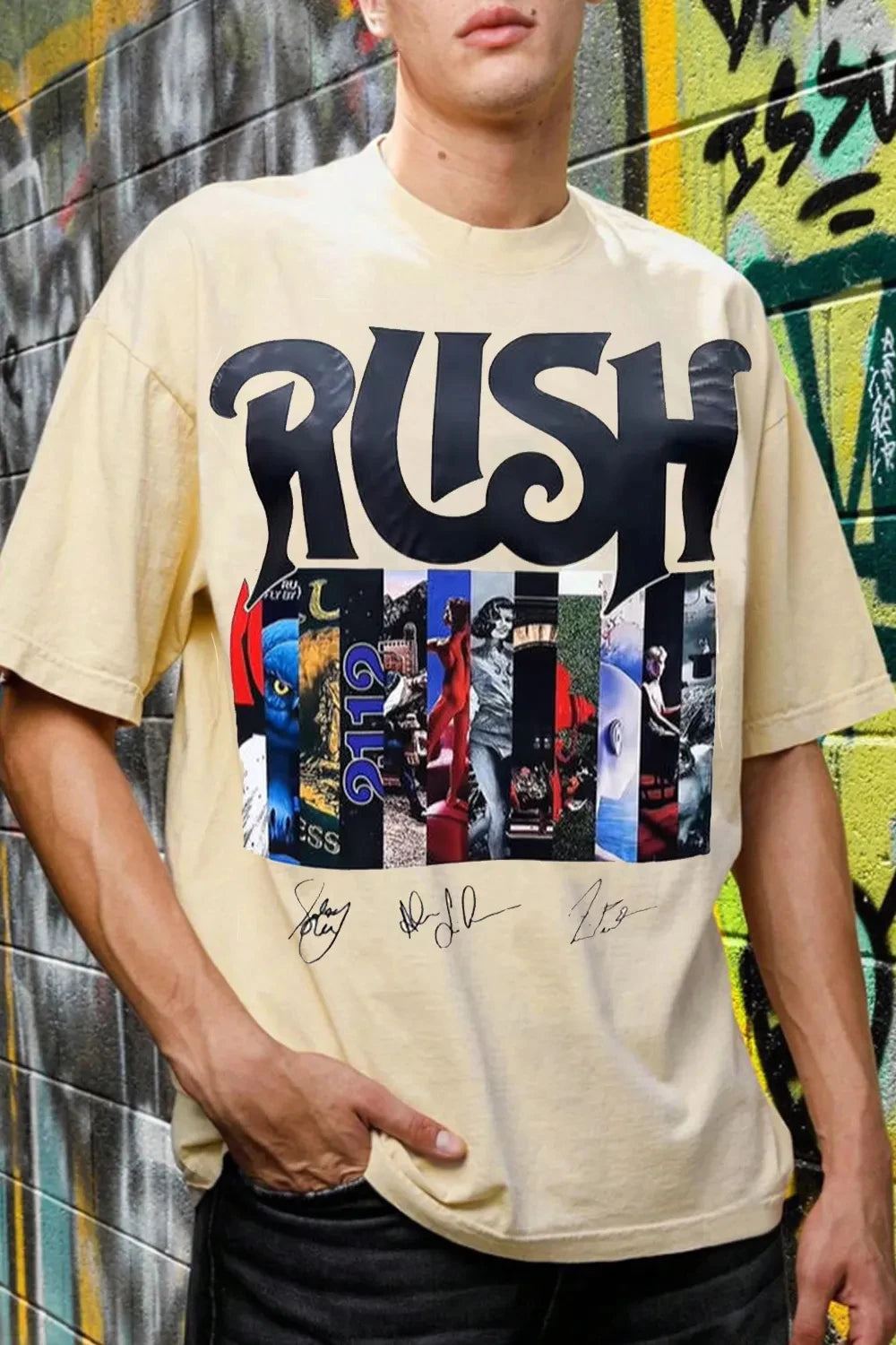 Rush Band Graphic T-Shirt — Unisex Cotton Short Sleeve Casual Loose Tee